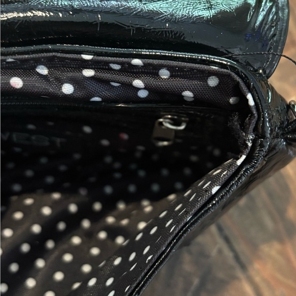 Nine West Black Clutch/Wristlet Polka dot inside . - Picture 8 of 10